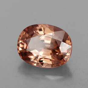 3.24 ct Orange Zircon Stone, Natural Zircon in Oval Facet Shape for Sale