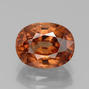 3.45 ct Orange Zircon Gemstone, Zircon Gem in Oval Facet Shape for Sale.