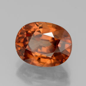 3.45 ct Orange Zircon Stone, Natural Zircon in Oval Facet Shape for Sale