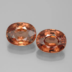 6.31 ct Orange Zircon Gemstone, Zircon Gem in Oval Facet Shape for Sale.