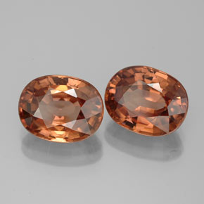 6.31 ct Orange Zircon Stone, Natural Zircon in Oval Facet Shape for Sale