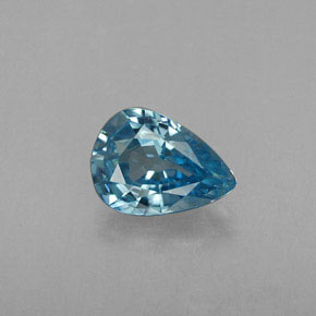 0.82 ct Blue Zircon Gemstone, Zircon Gem in Pear Facet Shape for Sale.