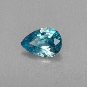 0.77 ct Blue Zircon Stone, Natural Zircon in Pear Facet Shape for Sale