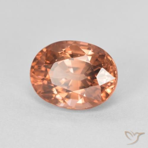 3.48 ct Pink Zircon Stone, Natural Zircon in Oval Facet Shape for Sale
