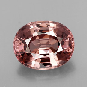 4.34 ct Pink Zircon Gemstone, Zircon Gem in Oval Facet Shape for Sale.