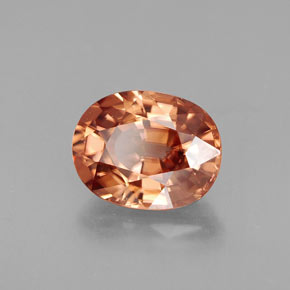 3.09 ct Orange Zircon Stone, Natural Zircon in Oval Facet Shape for Sale