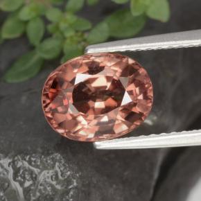 3.11 ct Orange Zircon Gemstone, Zircon Gem in Oval Facet Shape for Sale.