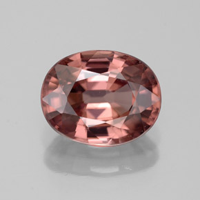 2.93 ct Pink Zircon Gemstone, Zircon Gem in Oval Facet Shape for Sale.