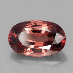 5.34 ct Pink Zircon Stone, Natural Zircon in Oval Facet Shape for Sale