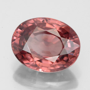 6.19 ct Pink Zircon Stone, Natural Zircon in Oval Facet Shape for Sale