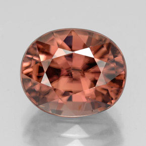 6.21 ct Pink Zircon Gemstone, Zircon Gem in Oval Facet Shape for Sale.