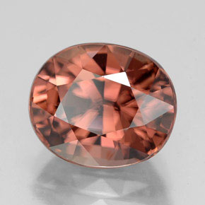 6.21 ct Pink Zircon Stone, Natural Zircon in Oval Facet Shape for Sale