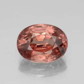 4.95 ct Orange Zircon Gemstone, Zircon Gem in Oval Facet Shape for Sale.