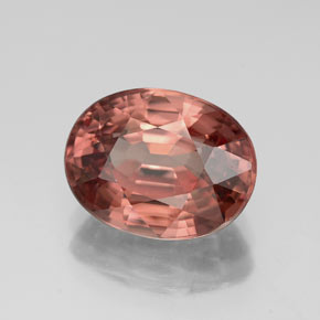 4.95 ct Orange Zircon Stone, Natural Zircon in Oval Facet Shape for Sale