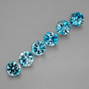 2.34 ct Blue Zircon Gemstone, Zircon Gem in Diamond-Cut Shape for Sale.