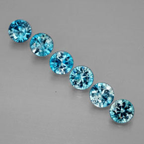 2.34 ct Blue Zircon Stone, Natural Zircon in Diamond-Cut Shape for Sale