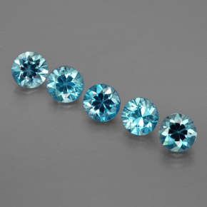 2.39 ct Blue Zircon Gemstone, Zircon Gem in Diamond-Cut Shape for Sale.