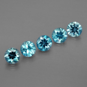 2.39 ct Blue Zircon Stone, Natural Zircon in Diamond-Cut Shape for Sale