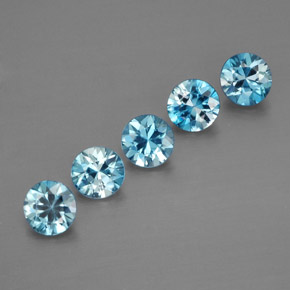 2.11 ct Blue Zircon Gemstone, Zircon Gem in Diamond-Cut Shape for Sale.