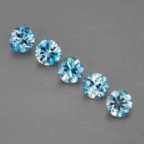2.11 ct Blue Zircon Stone, Natural Zircon in Diamond-Cut Shape for Sale