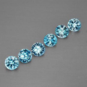 2.56 ct Blue Zircon Stone, Natural Zircon in Diamond-Cut Shape for Sale