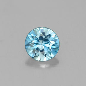 0.33 ct Blue Zircon Gemstone, Zircon Gem in Round Facet Shape for Sale.