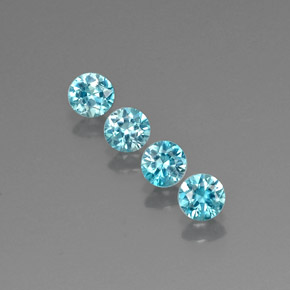 1.82 ct Blue Zircon Gemstone, Zircon Gem in Diamond-Cut Shape for Sale.
