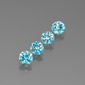 1.82 ct Blue Zircon Stone, Natural Zircon in Diamond-Cut Shape for Sale