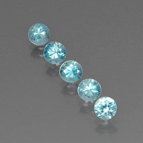 2.55 ct Blue Zircon Gemstone, Zircon Gem in Diamond-Cut Shape for Sale.