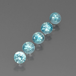 2.55 ct Blue Zircon Stone, Natural Zircon in Diamond-Cut Shape for Sale