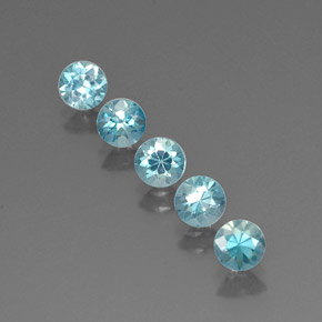 3.04 ct Blue Zircon Gemstone, Zircon Gem in Diamond-Cut Shape for Sale.