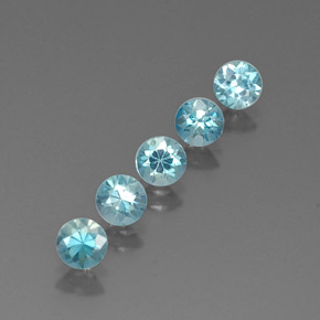 3.04 ct Blue Zircon Stone, Natural Zircon in Diamond-Cut Shape for Sale