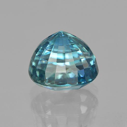 Zircon Gemstone in 9.3 x 7.8 mm Size for Sale, Zircon Stone in Medium Blue Green Color