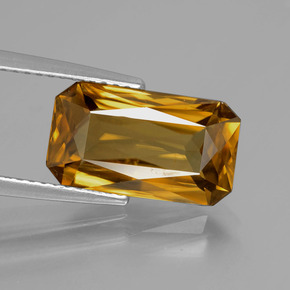 6.47 ct Yellow Zircon Gemstone, Zircon Gem in Octagon / Scissor Cut Shape for Sale.