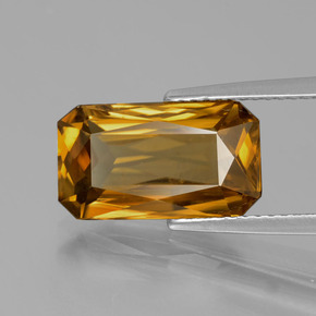 6.47 ct Yellow Zircon Stone, Natural Zircon in Octagon / Scissor Cut Shape for Sale