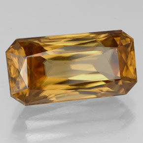 8.12 ct Gold Zircon Stone, Natural Zircon in Octagon / Scissor Cut Shape for Sale