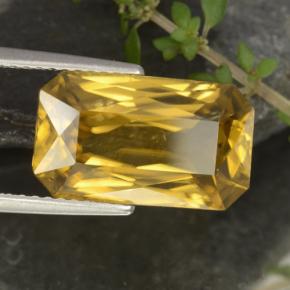 9.67 ct Gold Zircon Stone, Natural Zircon in Octagon / Scissor Cut Shape for Sale