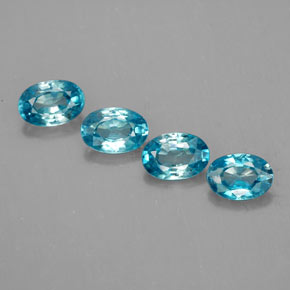 2.77 ct Blue Zircon Gemstone, Zircon Gem in Oval Facet Shape for Sale.