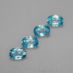 2.61 ct Blue Zircon Gemstone, Zircon Gem in Oval Facet Shape for Sale.