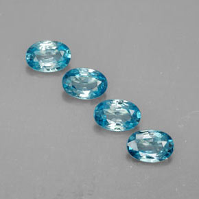 2.61 ct Blue Zircon Stone, Natural Zircon in Oval Facet Shape for Sale