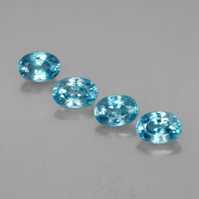 3.39 ct Blue Zircon Gemstone, Zircon Gem in Oval Facet Shape for Sale.