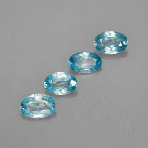2.47 ct Blue Zircon Gemstone, Zircon Gem in Oval Facet Shape for Sale.