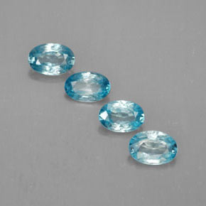 2.47 ct Blue Zircon Stone, Natural Zircon in Oval Facet Shape for Sale