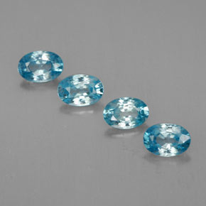 2.74 ctw Blue Zircon Gemstones, Zircon Gems in Oval Facet Shape for Sale.