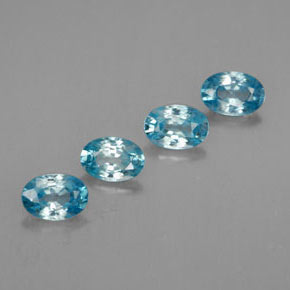 2.74 ctw Blue Zircon Stones, Natural Zircon in Oval Facet Shape for Sale