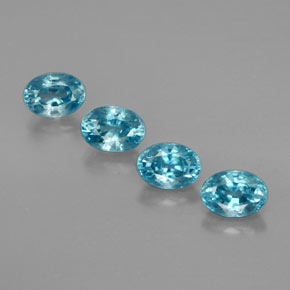 3.55 ct Blue Zircon Gemstone, Zircon Gem in Oval Facet Shape for Sale.