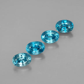 3.51 ct Blue Zircon Gemstone, Zircon Gem in Oval Facet Shape for Sale.