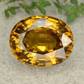 47.35 ct Yellow Zircon Gemstone, Zircon Gem in Oval Facet Shape for Sale.