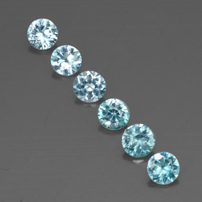 2.65 ct Blue Zircon Gemstone, Zircon Gem in Diamond-Cut Shape for Sale.