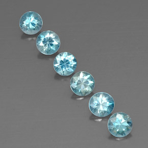 3.29 ctw Blue Zircon Gemstones, Zircon Gems in Diamond-Cut Shape for Sale.